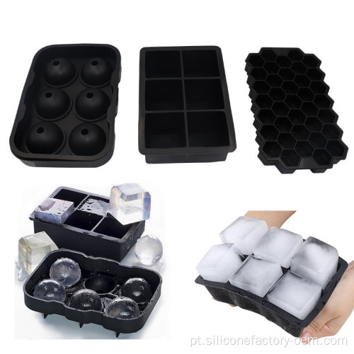 Bandejas de cubos de gelo de esfera de silicone